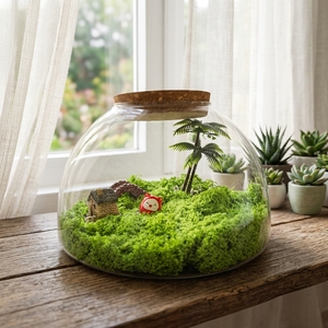 Vase <span class=keywords><strong>en</strong></span> <span class=keywords><strong>verre</strong></span> <span class=keywords><strong>transparent</strong></span> moderne et créatif <span class=keywords><strong>de</strong></span> 25*15cm, fait à la main, grand et volumineux, avec couvercle <span class=keywords><strong>en</strong></span> liège, pour la décoration <span class=keywords><strong>de</strong></span> bureau et <span class=keywords><strong>de</strong></span> table - Product Image 2