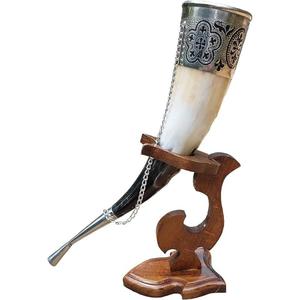 <b>Best</b> Quality Authentic Viking Drinking Horn with Handmade Natural Horn Mug for Medieval Reenactment Use from Indian Supplier - Product Image 3