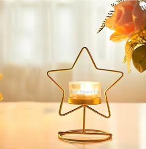 New Decorative Mini Metal <b>Star</b> Design Gold Tea <b>Light</b> Candle Holder for Home & <b>Christmas</b> Tabletop Lighting Decoration - Product Image 2