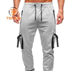 Pantalon de survêtement décontracté pour homme Ceinture élastique GSM de haute qualité Polaire éponge française Logo personnalisé Droite Taille personnalisable Sweat - Product Image 1