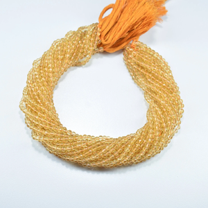 ลูกปัดอัญมณีซิทรีนขนาด17นิ้วสำหรับทำเครื่องประดับขนาด3.5มม. ขนาด AAA 100% - Product Image 2