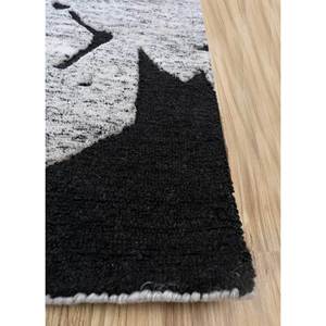 Tapis rectangulaire en laine et viscose tufté à la main, motif rayé abstrait, couleur ivoire, pour salon ou couloir - TNQ-3218 - Product Image 4