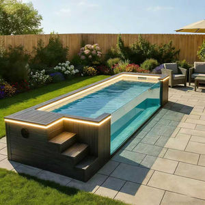 Piscine hors sol en FRP pour enfants et adultes - 10 mm d'épaisseur, résistante aux UV, écologique, durable, forme rectangulaire, installation facile - Product Image 1