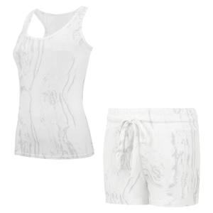 Customizable 2-Piece Women's Above-Knee Tank <b>Tops</b> Shorts Set Summer Casual Solid Pattern Knitting Collarless Design Wholesale - Product Image 6