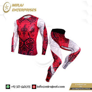 MMA การบีบอัดชุดวิ่งผู้ชายเพาะกาย Rashguard ยิมฟิตเนสวอร์มที่กําหนดเองชุดกีฬาผู้ชายแขนยาวเสื้อ T กางเกง - Product Image 5