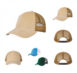 Gorra Trucker de Terciopelo Lisa a la Moda, Gorra de Béisbol con Espalda de Malla Transpirable y Cierre a Presión, Gorra de Béisbol Lisa para Diseño Personalizado - Product Image 1