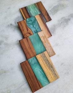 Excelente nuevo diseño Decoración de mesa posavasos de resina epoxi de madera manteles individuales de madera posavasos para bebidas de Luxe Home Decor - Product Image 4