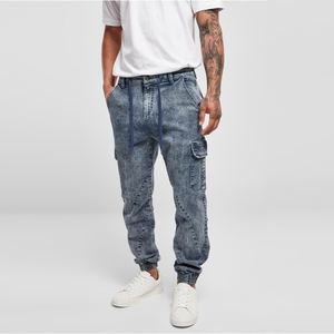 Pantalones de hombre desgastados personalizados 400 GSM lavados con ácido, ropa de calle de gran tamaño transpirable, pantalones de chándal, pantalones lisos informales - Product Image 1