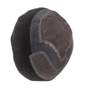 Peluca de Cabello Humano 100% con Frente de Encaje Mono, Parches de Tupé, Prótesis Capilar Taz, Alta Calidad BD - Product Image 2