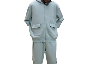 Chándal de poliéster de alta calidad para hombre, conjunto de chándal personalizado para correr, chándal en blanco para correr, conjunto de pantalones de chándal y sudadera con capucha para hombre - Product Image 3