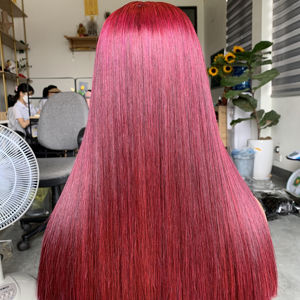 Peluca de Cabello Humano Virgen Remy Vietnamita, Lisa y Sedosa, con Frente de Encaje sin Pegamento, Doble Trama a Máquina, Todos los Colores, Teñible - Product Image 1
