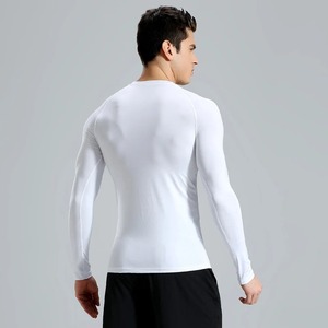 Conjuntos de gimnasio con cuello personalizado para hombre, Camiseta deportiva de manga larga de compresión de secado rápido, camisetas transpirables de culturismo de tendencia - Product Image 3