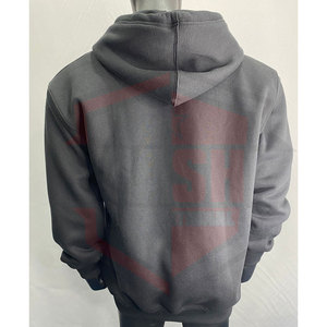 Sweat à capuche unisexe noir surdimensionné en molleton pour homme, impression numérique, écologique, thermique, hiver, vente en gros - Product Image 3