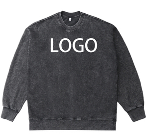 Basics Hommes Boxy Crewneck lavé à l'acide French Terry Pull Respirant Dropshoulder Crew Neck Sweat coton mélangé - Product Image 1