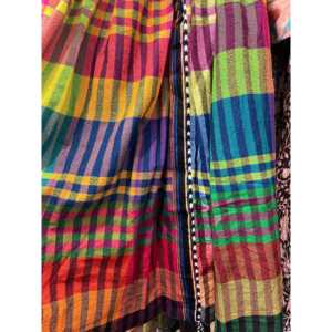 FOLKLORE 92 Jupe crayon plissée moderne en tissu de laine confortable et respirant, coton lavé brodé + laine, style uni - Product Image 5