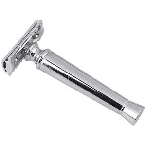 Rasoir de sécurité à double tranchant en acier inoxydable avec manche en plastique, lame simple, rasoir de barbier de haute qualité pour hommes - Product Image 2