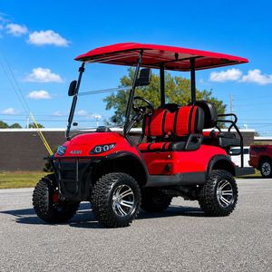 Voiturette de golf électrique Icon 4 places rouge avec auvent, véhicule utilitaire tout-terrain pour parcours de golf et stationnement en station balnéaire - Product Image 5