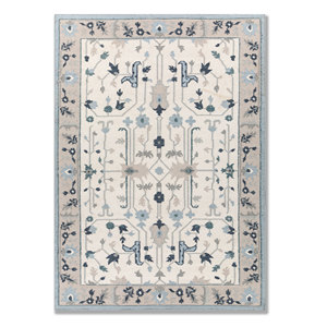 พรมขนสัตว์ทอมือลายดอกไม้แบบแบนสไตล์เบดูอิน รุ่น ADWL-23009 สำหรับใช้ในบ้าน - Product Image 1