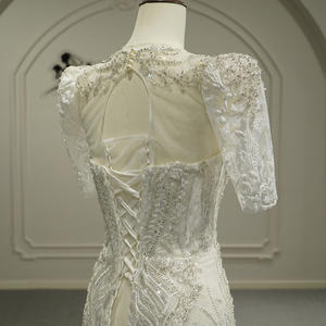 Jancember GT26052 Abiti da Sposa Stile Sirena con Maniche Corte, Paillettes e Perline per Donne - Product Image 6