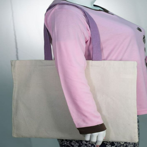 Bolsa de compras de lona de algodón reciclable ecológica de alta calidad con asa de logotipo personalizado, ofertas de impresión de moda, promociones 100% - Product Image 2