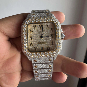 Luxurious Moissanite Diamonds Fully Iced Out Chronograph Hip Hop <b>Watch</b> for Men Featuring with Stainless Steel and Vvs Clarity - Product Image 1