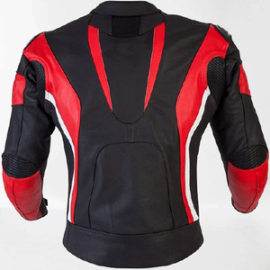 Black Red Genuine Cowhide Leather Breathable Waterproof Windproof Racing Motorbike Jacket CE Armours Protections Men Custom - Product Image 3