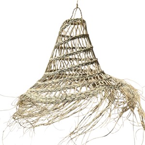 Décoration suspendue en forme de cône tissée à la main en jonc de mer, artisanat traditionnel marocain naturel, décoration d'intérieur - Product Image 3