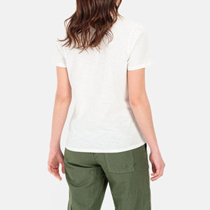 Camisetas de mujer de la mejor calidad tela de algodón cuello redondo elegante serigrafiado camisetas casuales de verano para niñas - Product Image 3