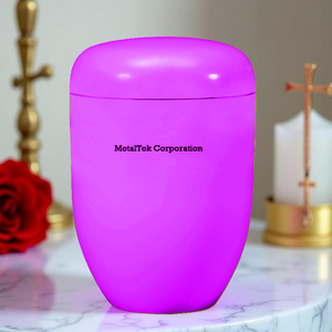 Urna Funeraria Metálica Europea de Alta Calidad en Color Morado Brillante para Cenizas, Color Personalizado, Precio Bajo, Recuerdo Decorativo para Funerales - Product Image 2