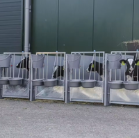 Nichoirs pour veaux galvanisés de 6 pieds, installation permanente