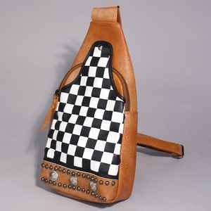 กระเป๋าหนังแท้ลายสัตว์แบบใหม่ ดีไซน์หรูหรา ทำมือ ปิดด้วยซิป สำหรับผู้หญิง สไตล์วินเทจอังกฤษ ตะวันตก แฟชั่นโบโฮ โบฮีเมียน - Product Image 1