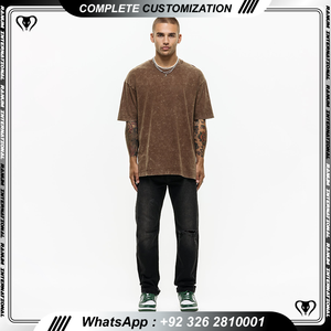 T-Shirts vintage manches courtes lavage à l'acide t-shirt Streetwear coton lourd t-shirts personnalisés de haute qualité - Product Image 2