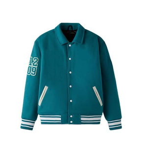 Chaqueta Varsity de Manga Larga con Cuello Alto para Hombre, de Lona y Lana de Primera Calidad, Secado Rápido y Resistente al Viento, para Gimnasio y Actividades al Aire Libre - Product Image 1