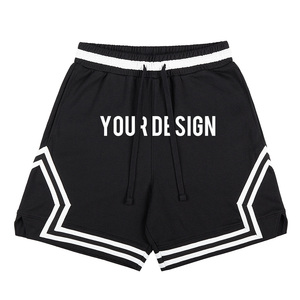 Ropa de calle Vintage personalizada, pantalones cortos de chándal de algodón de rizo francés para hombres, pantalones cortos de baloncesto en blanco, envío UnisexDDP - Product Image 2