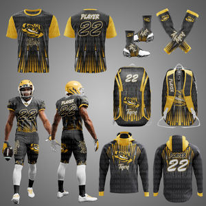 2025 Mejor precio Paquete de fútbol americano juvenil OEM ODM Uniforme de equipo personalizado XL Niños Tops Número SUBLIMACIÓN Impreso - Product Image 1