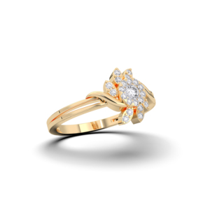 Anillo Floral de 0,18 quilates con diamantes redondos cultivados en laboratorio, juego de pavé infinito, hecho en plata para ella - Product Image 5