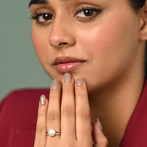 Anillos de Plata de Ley 925 de Primera Calidad para Mujer, Chapados en Rodio con Diamante de Corte Princesa y Perla, Anillo de Joyería para Hombre - Product Image 3