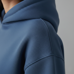 Custom High Quality 100g Cotton <b>Fleece</b> Streetwear Tracksuit Women Blue Skinny Fit Above Knee Hoodie Sweatpants Two Piece Set - Product Image 5