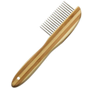 Stainless Steel Long-tooth Bamboo Pet Comb Dog Grooming Comb With Wooden Handle| Customized Grooming <b>Accessories</b> - Product Image 1