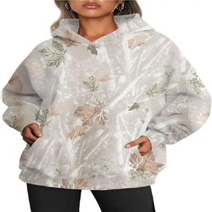 Abrigo con capucha deportivo de gran tamaño para mujer de alta calidad, Otoño Invierno 2025, estampado de logotipo personalizable, nuevo estilo, diseño de camuflaje - Product Image 4