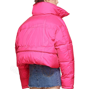 Impermeable abajo burbuja alta calidad grueso mujeres para patrón personalizado estilo moda Crop Top chaqueta acolchada - Product Image 2