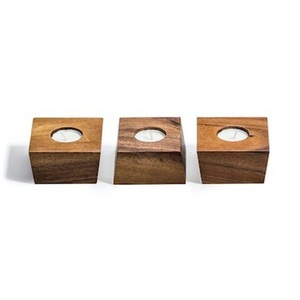 Cheapest Price Wooden Natural Acacia Wood Color <b>Candlestick</b> <b>Holder</b> Handmade Wooden Polished Candle Stand or Candle <b>Holder</b> - Product Image 3