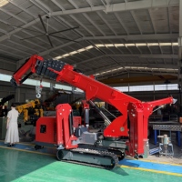 Grue araignée mobile 3 tonnes, grue araignée chenillée compacte 2T, diesel, batterie, électrique, avec flèche de levage, nacelle élévatrice, élévateur de vitres en option
