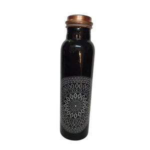 Hammered And Printed <b>Copper</b> <b>Water</b> <b>Bottle</b> Fabulous Designer Tabletop <b>Water</b> <b>Bottle</b> Perfect For Gym Travel Home Use At Great Price - Product Image 2