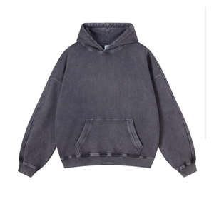 Sudadera con Capucha Personalizada de Estilo Urbano, Invierno, Efecto Desgastado por el Sol, 100% Algodón Orgánico, Felpa Gruesa, Corte Regular, Lavado Ácido - Product Image 5