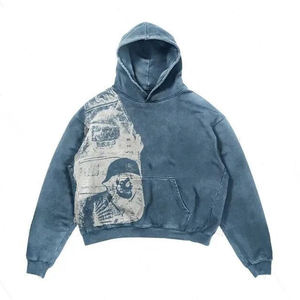 Sudadera con capucha con estampado de hip-hop callejero para hombre, Sudadera con capucha versátil informal a la moda, logotipo personalizado, 100% poliéster, secado rápido UPF 50 - Product Image 5