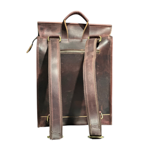 Sac à dos pour ordinateur portable unisexe en cuir véritable multifonctionnel marron, style minimaliste, nouveau design 2026, usage quotidien, fermeture éclair - Product Image 2