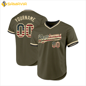 SAMAVIA maillots de baseball de précision personnalisés pour les équipes américaines Pro Performance personnalisables athlètes américains ensembles respirants - Product Image 1