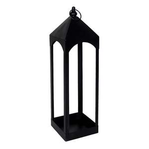 Linterna de cristal de hierro con forma de casa de estilo europeo, candelabro a prueba de viento para decoración navideña del hogar - Product Image 1