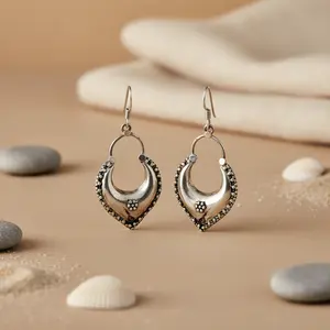 Pendientes de Plata de Ley 925 con Filigrana para Mujer, Chapados en Oro con Perla y Diamante, Forma Geométrica, para Bodas, Fiestas, Regalos - Product Image 2